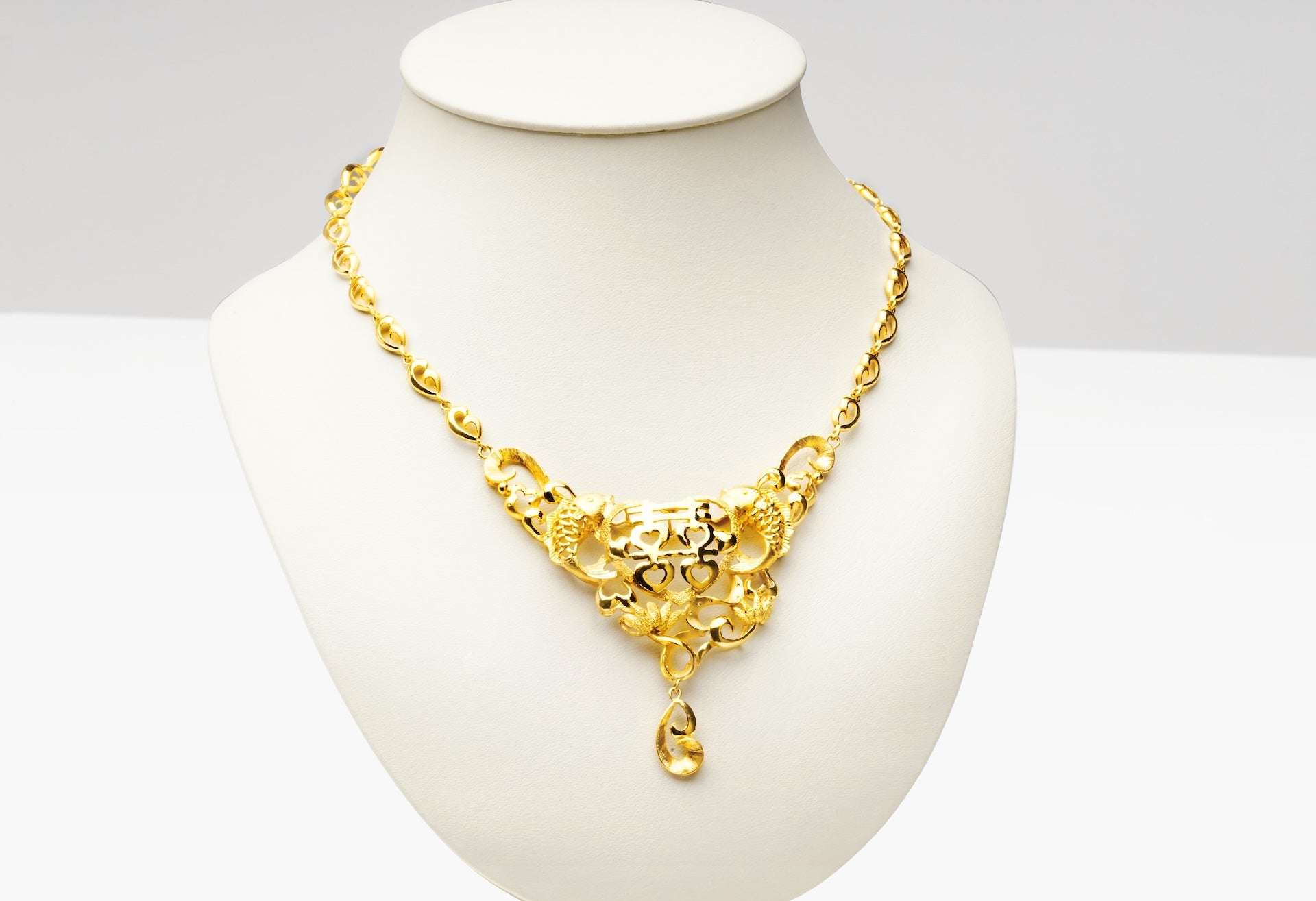 24K Pure Gold Double Happiness Heritage Necklace