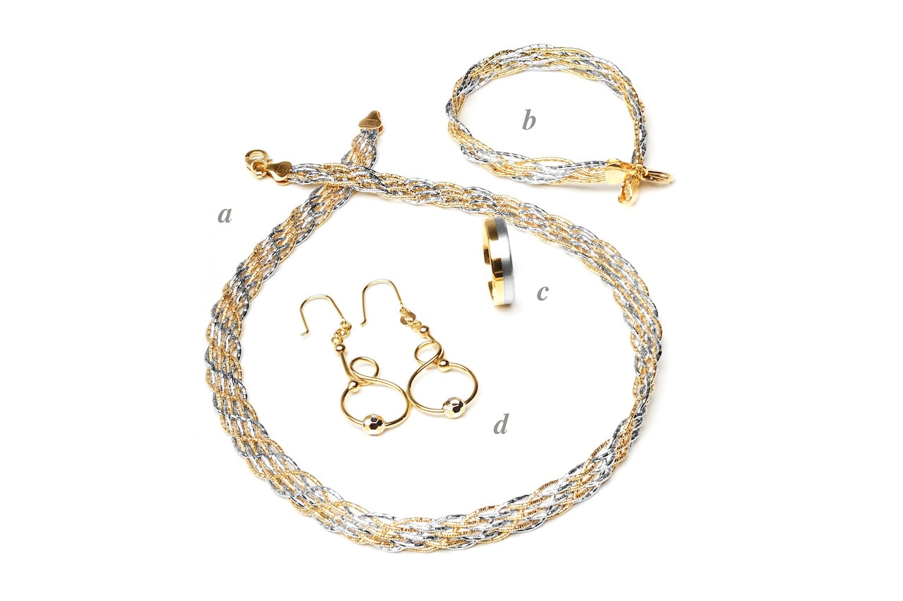 917 Two-Tone White & Yellow Gold Celestial Braid High-Jewellery Suite