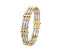 917 Two-Tone Yellow & White Gold Faceted Triple-Band Bangle