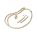 917 Two-Tone Yellow & White Gold Rhythmic Spiral Jewellery Suite
