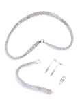 917 White Gold Hand-Woven Ribbon Lunar Mesh Jewellery Suite