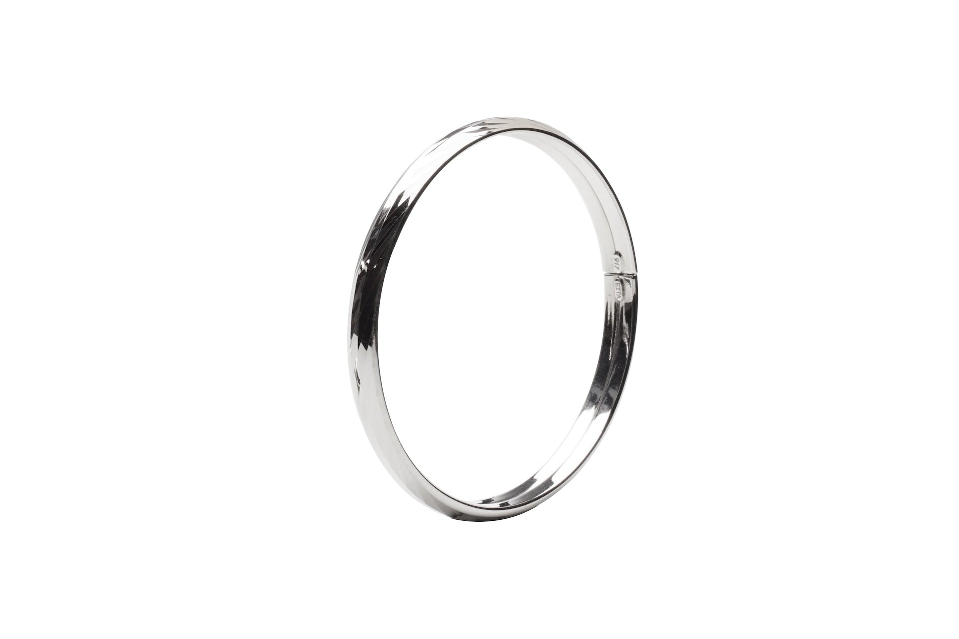 917 White Gold Minimalist Ethereal Arc Bangle 75B(J-03)