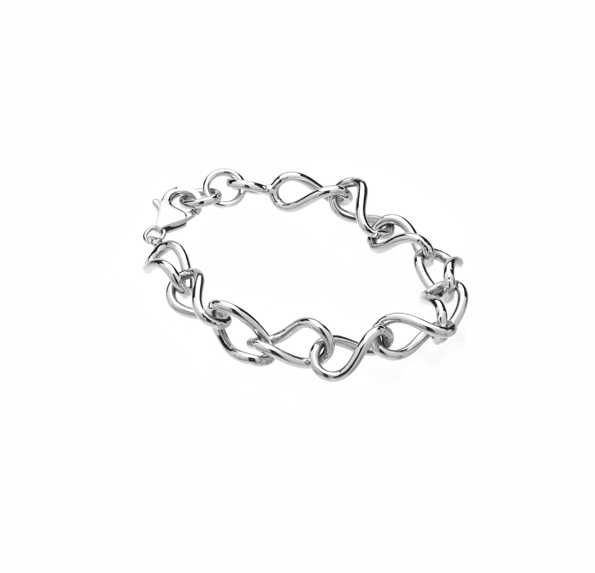 917 White Gold Sculptural Figure-Eight Statement Bracelet