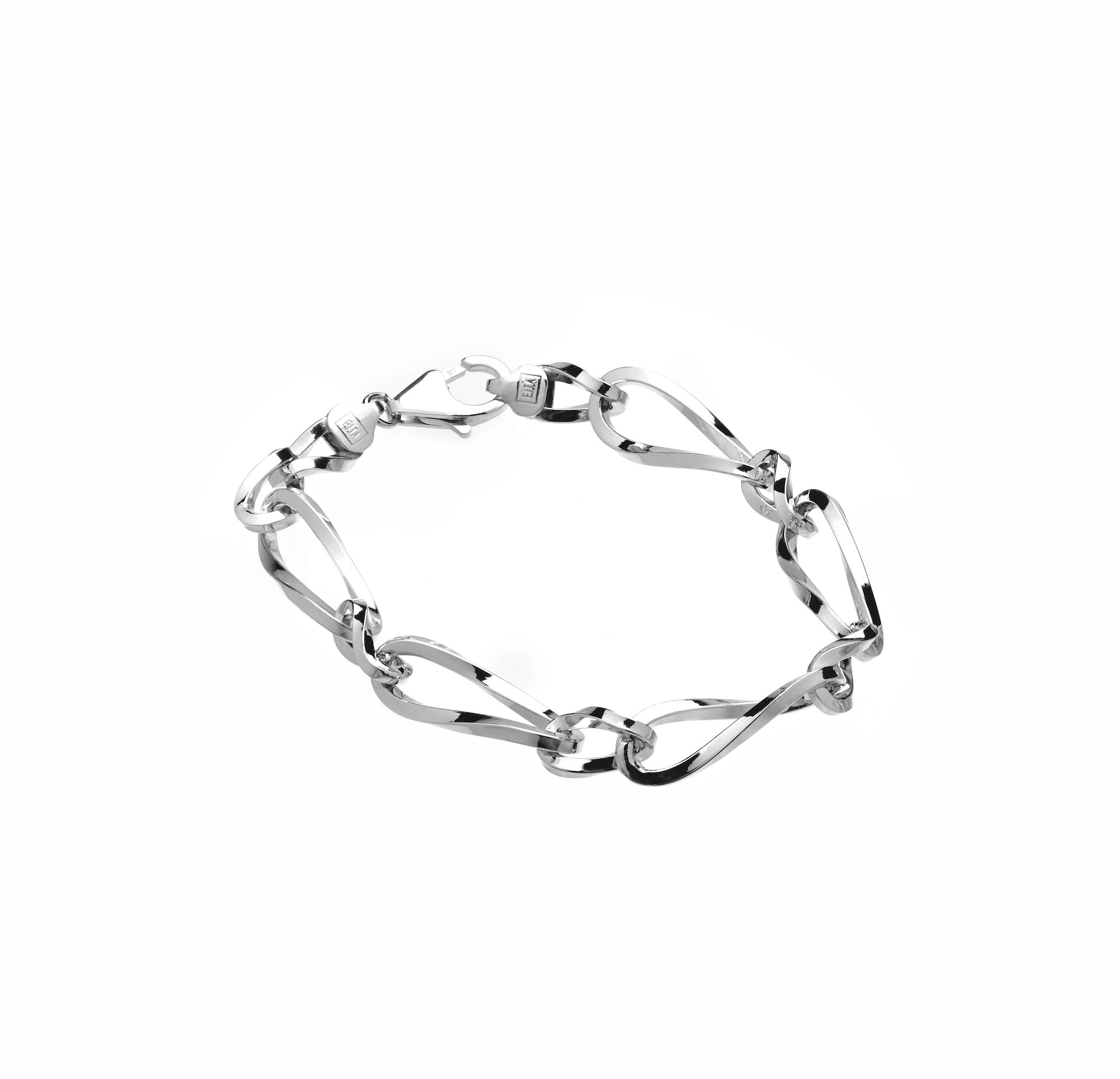 917 White Gold Sculptural Infinite Möbius Statement Bracelet