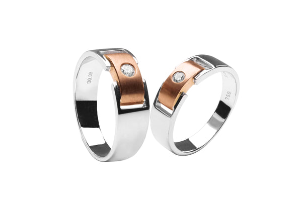 917 White Gold Wedding Ring Set #63