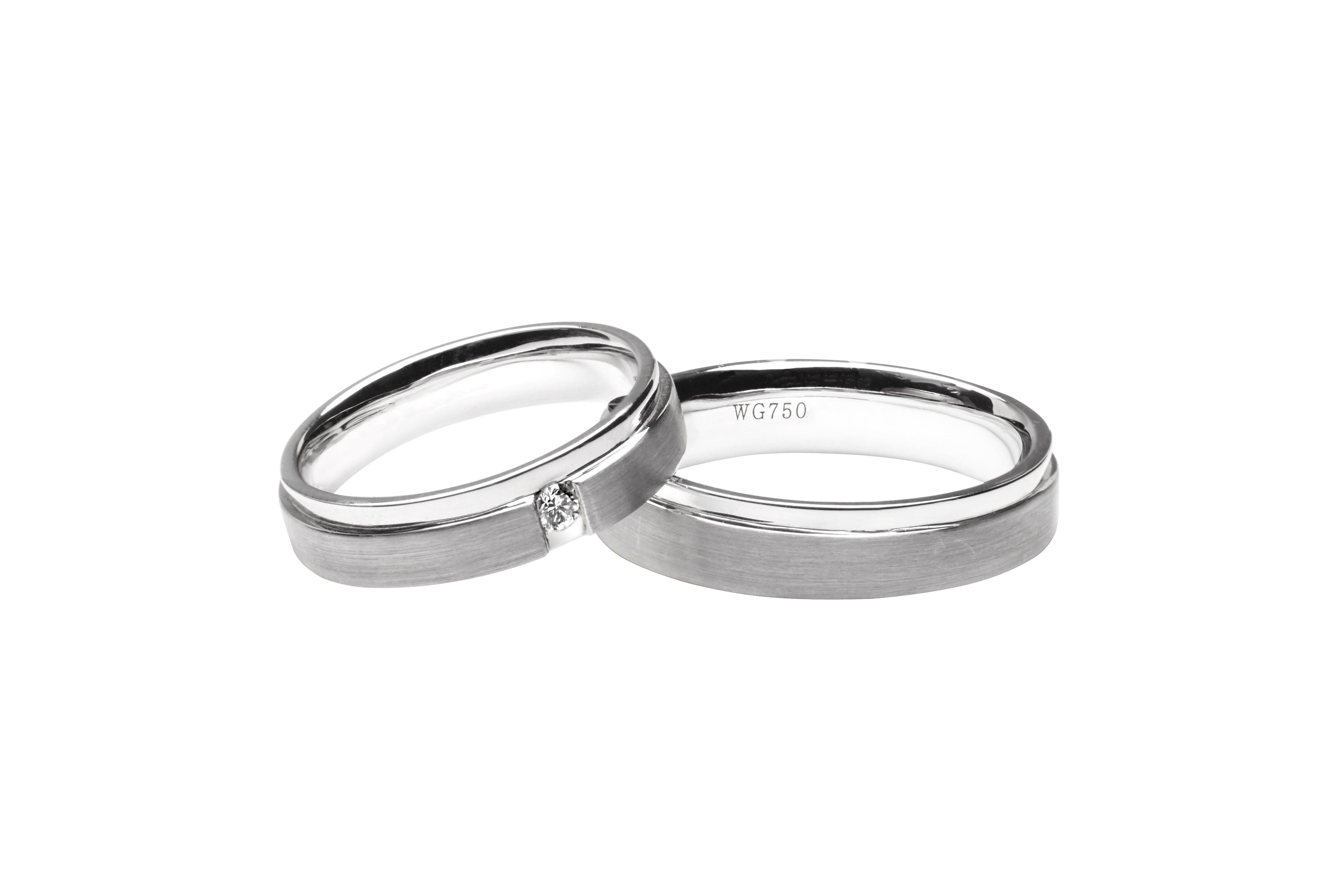 917 White Gold Wedding Ring Set #64