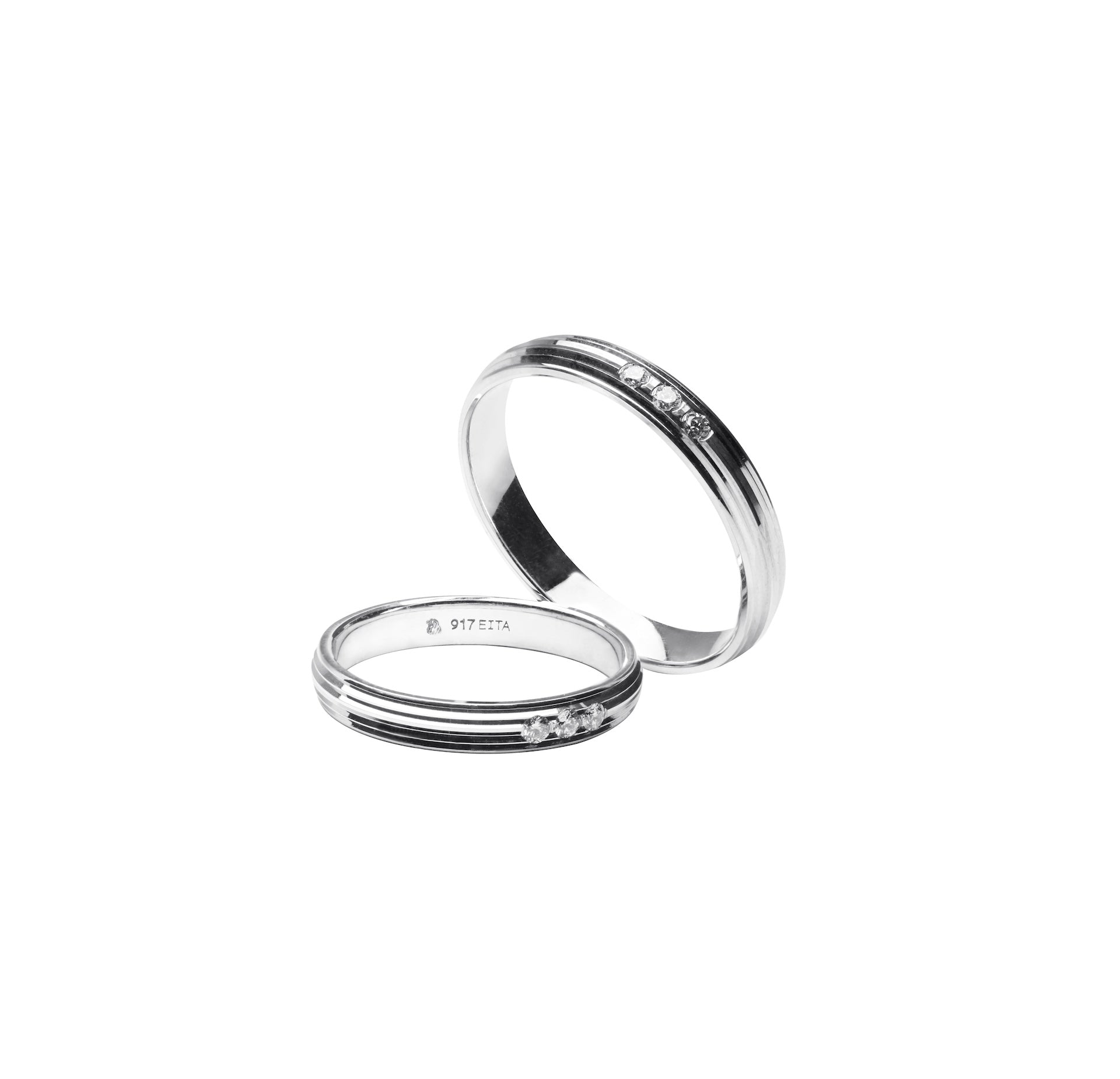 917 White Gold Wedding Ring Set #69