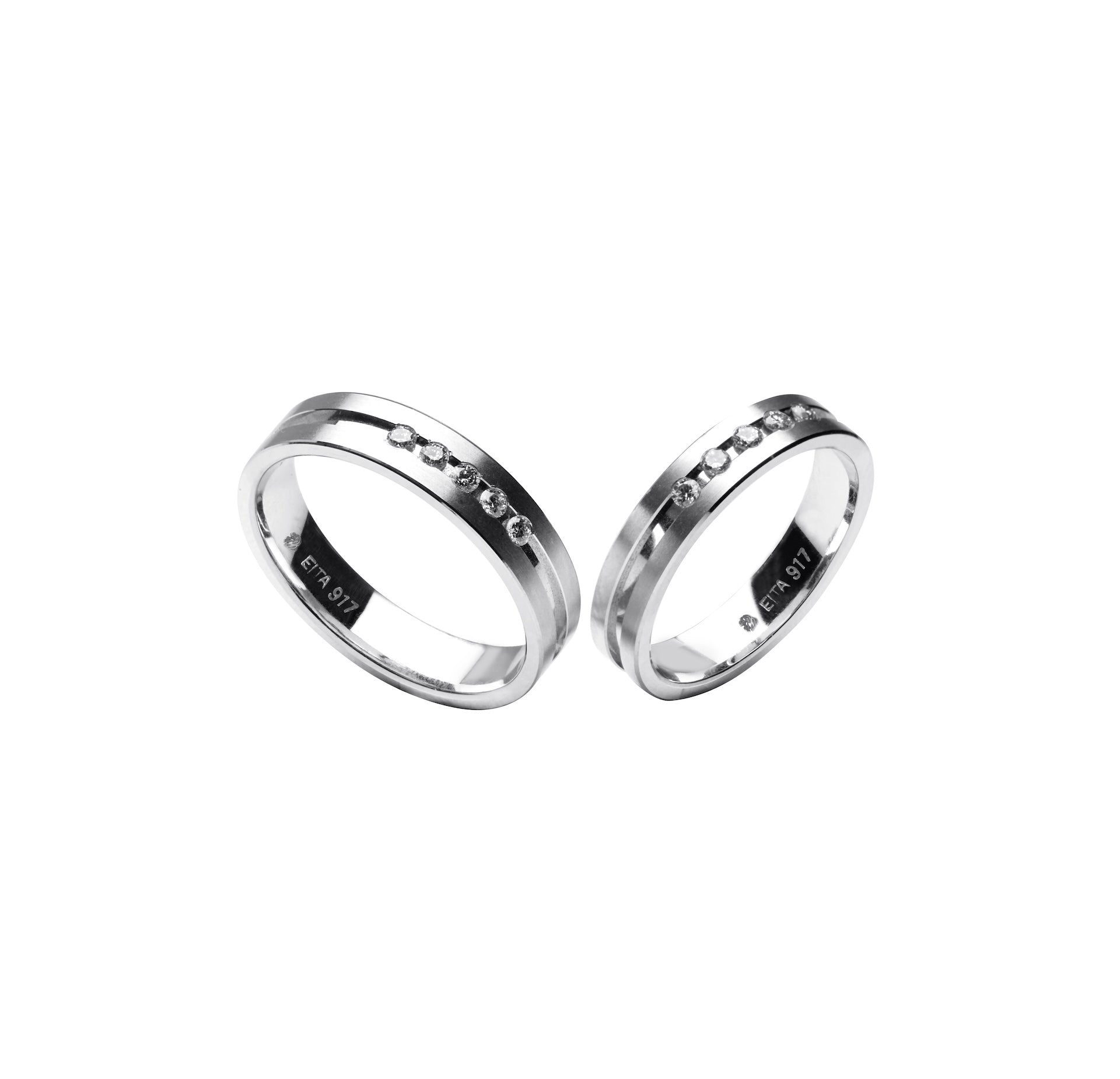 917 White Gold Wedding Ring Set #70