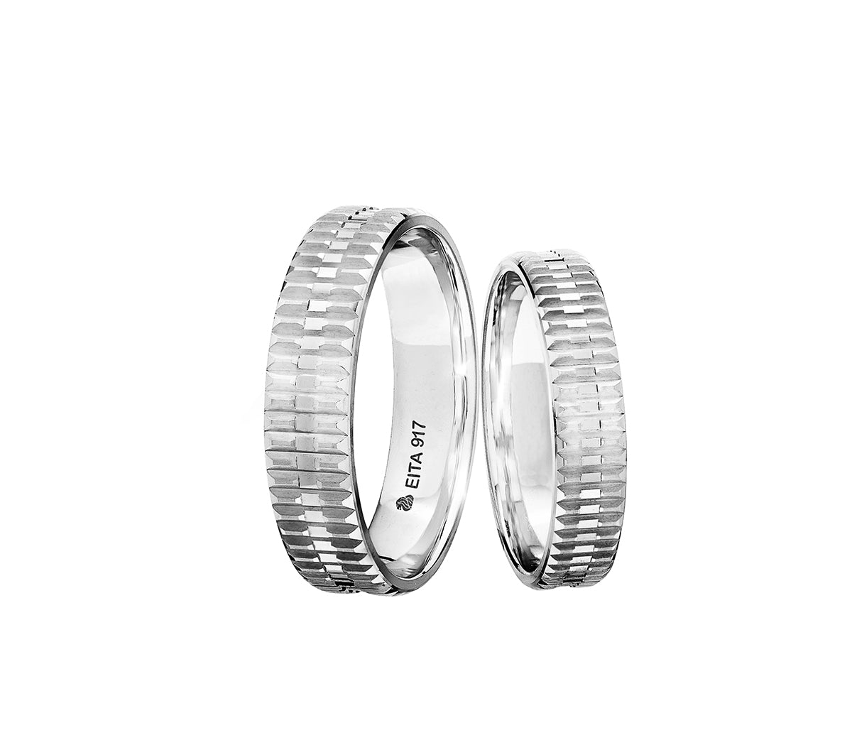 917 White Gold Wedding Rings Set B-22