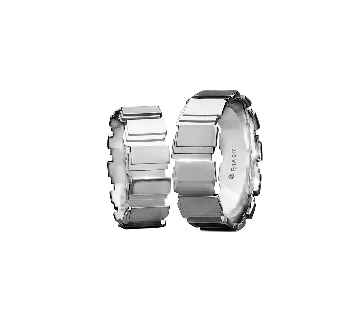 917 White Gold Wedding Rings Set C2-08