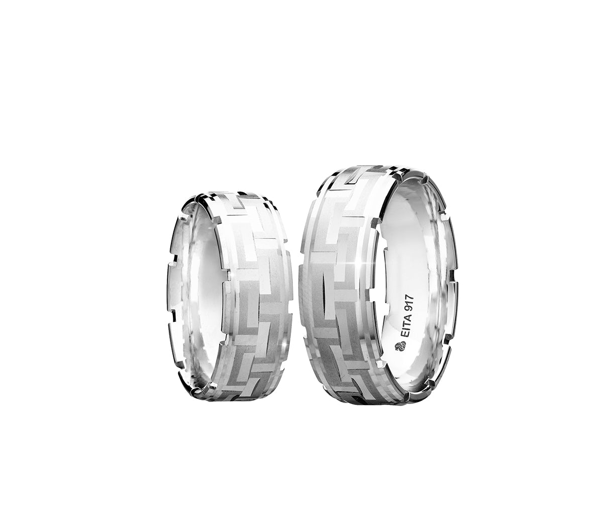 917 White Gold Wedding Rings Set C2-11