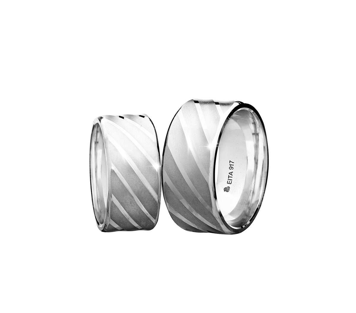 917 White Gold Wedding Rings Set D-05