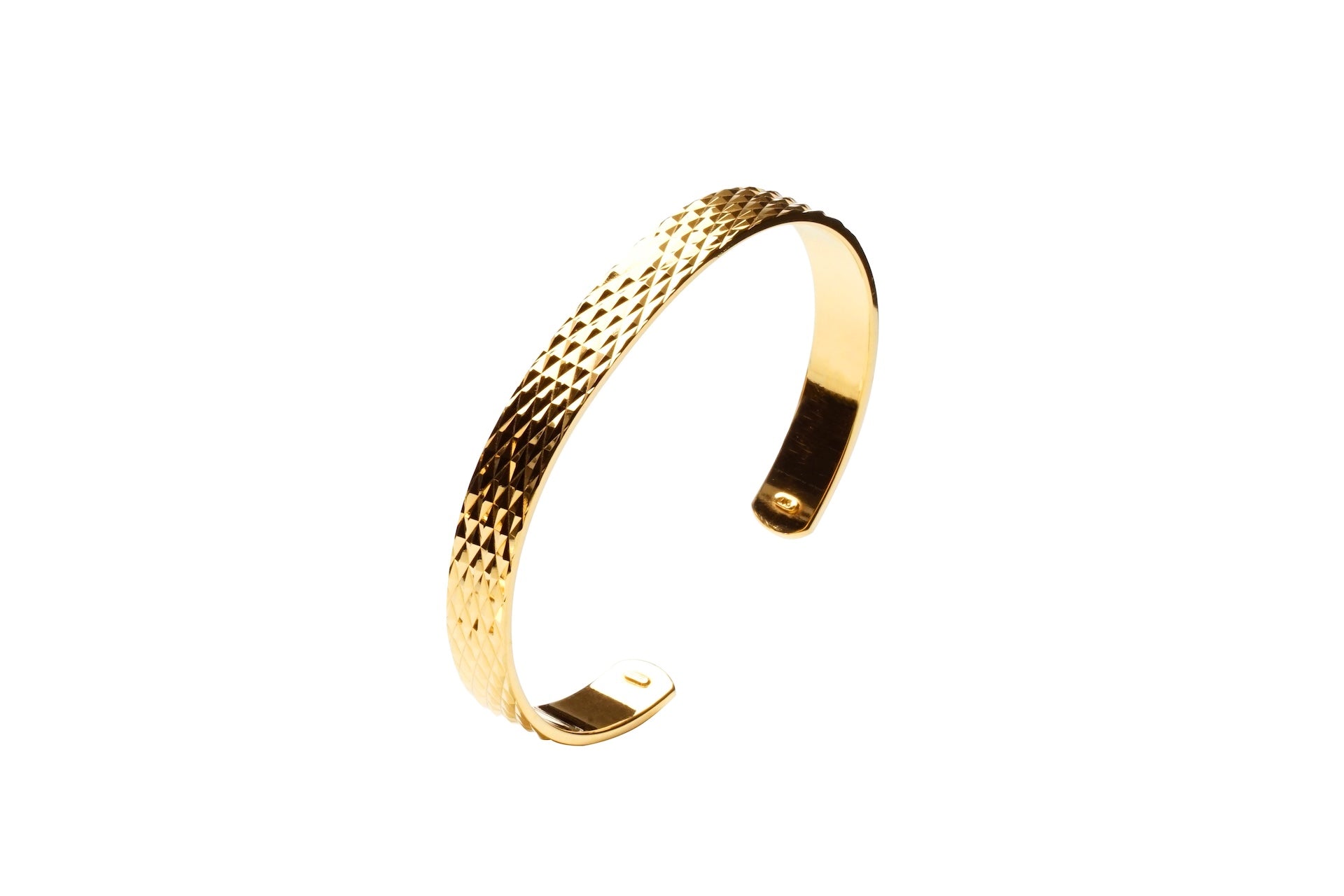 917 Yellow Gold Diamond-Cut Geometric Open Cuff 72(Z-12)