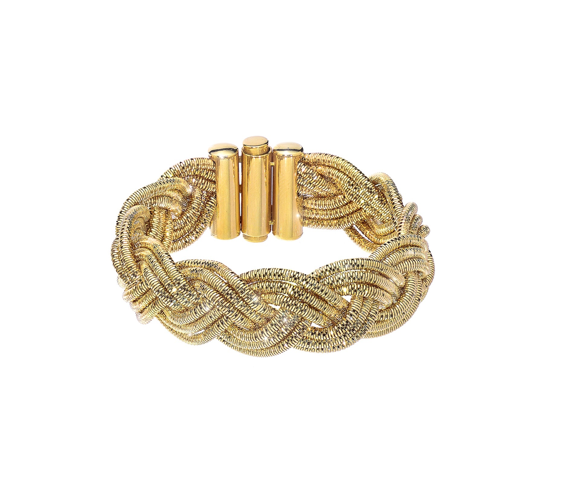 917 Yellow Gold Multi-Strand Aurelian Knot Braid Bracelet