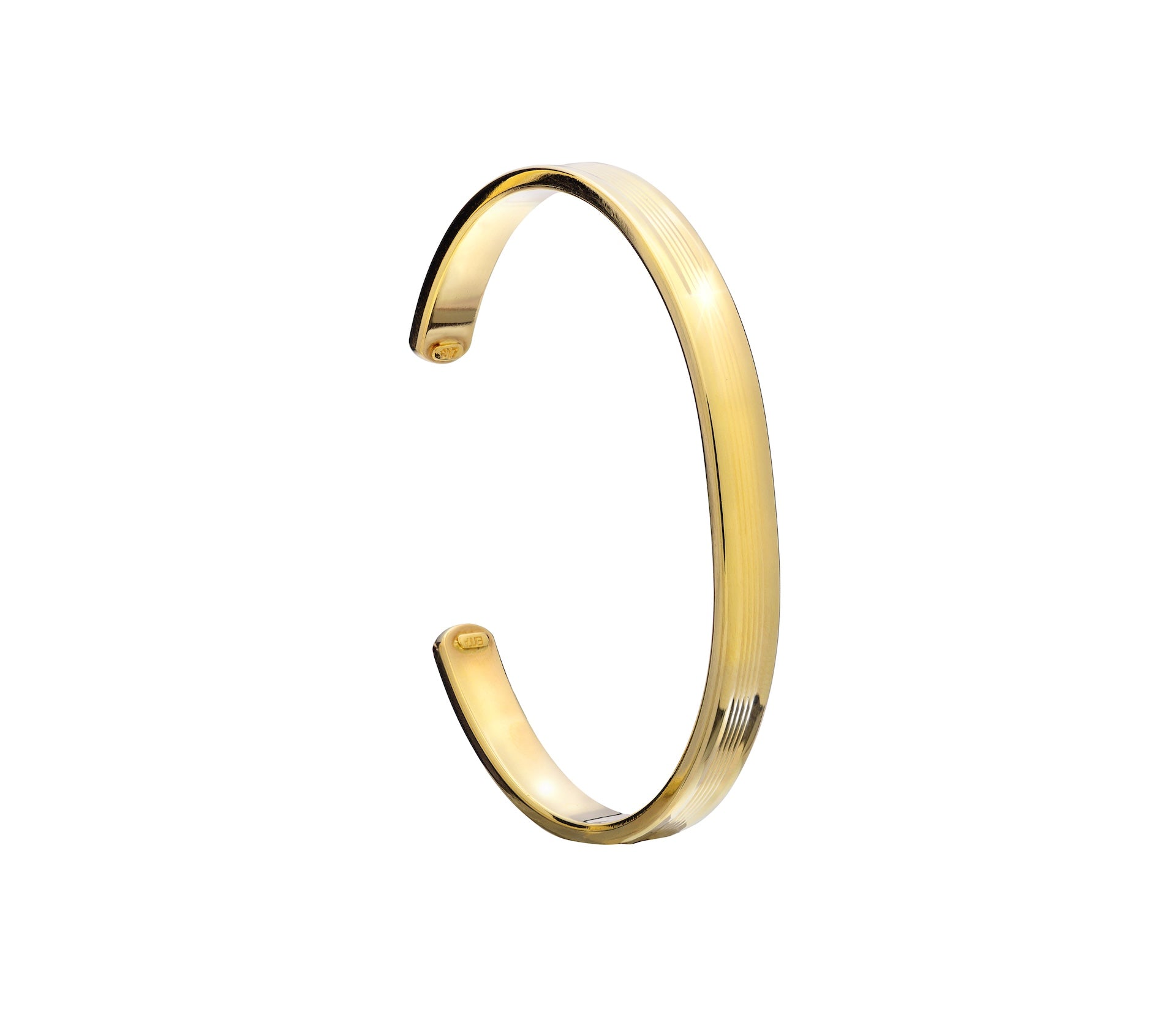 917 Yellow Gold Radiant Parallel Open Cuff EB-002