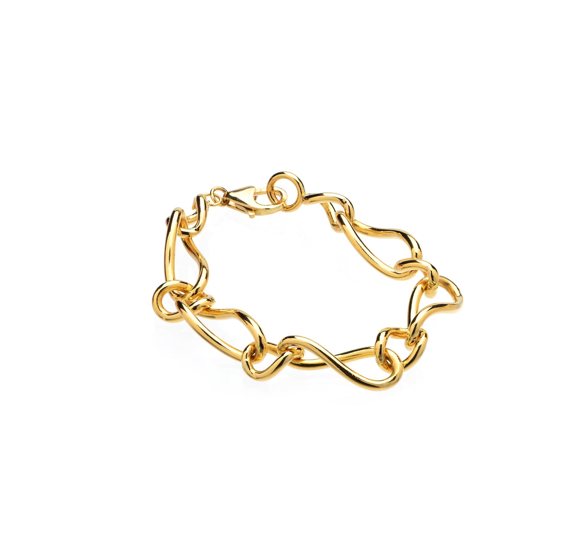 917 Yellow Gold Sculptural Figure-Eight Infinite Aurelia Bracelet
