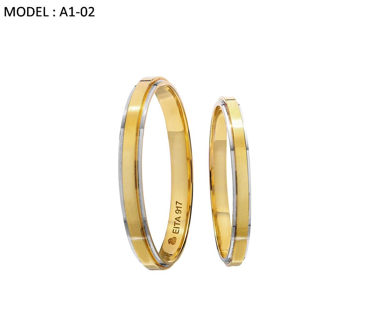 917 Yellow Gold Wedding Rings Set A1-02