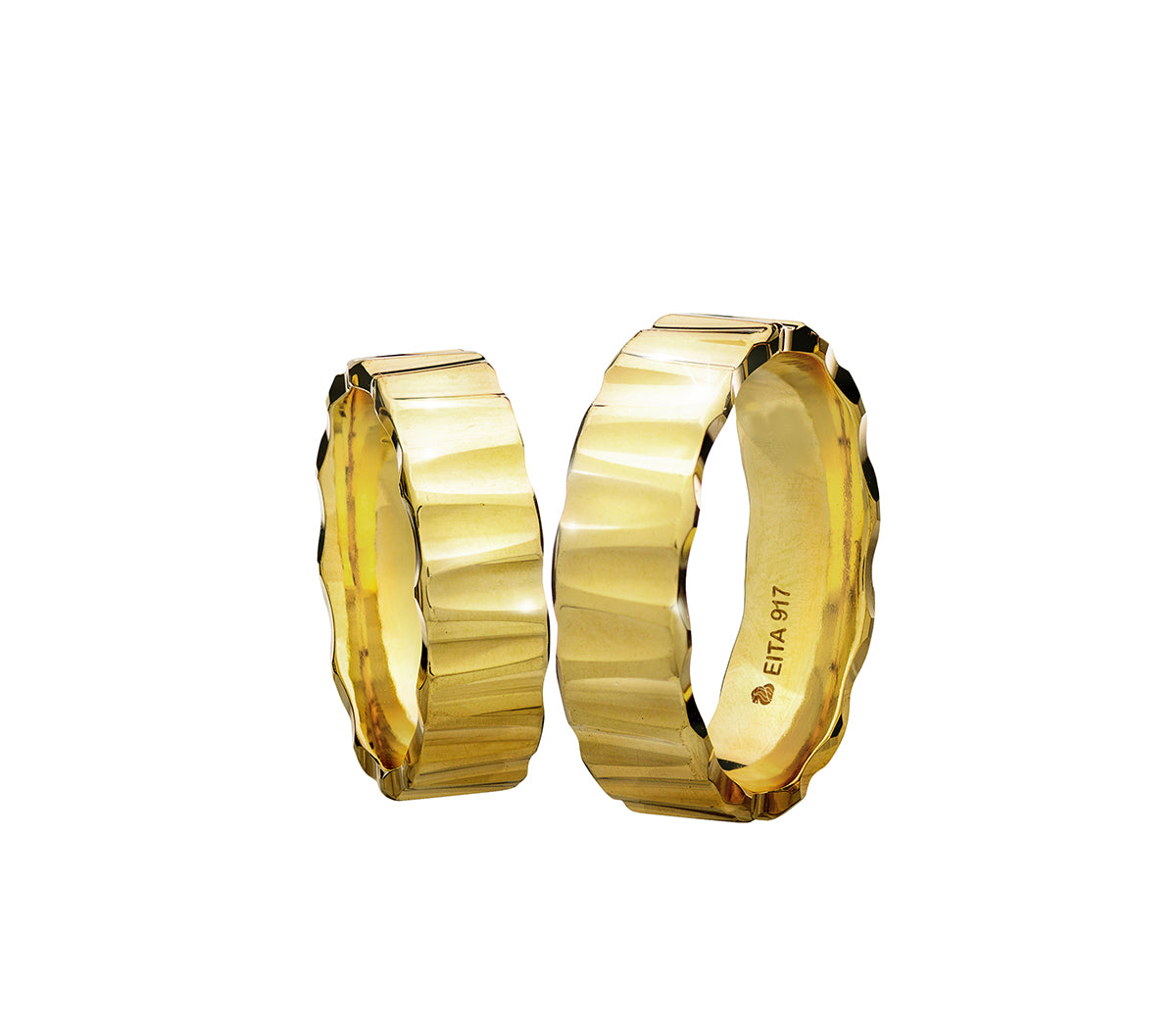 917 Yellow Gold Wedding Rings Set C1-04