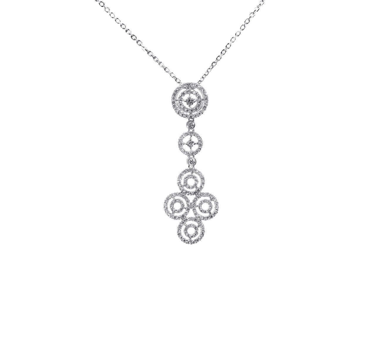 Articulated Geometric Diamond Filigree Pendant D3-037
