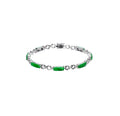 Imperial Green Jadeite & Diamond Link Bracelet D4-001