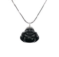 Black Jadeite Laughing Buddha Diamond Pendant D4-015