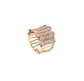 Domed Multi-Band Diamond Statement Cage Ring D3-004