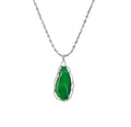 Green Jadeite & Diamond Sculptural Bamboo Pendant D4-018
