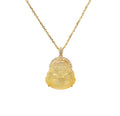 Honey Jadeite Laughing Buddha Diamond Pendant D4-016