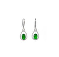 Icy Green Jadeite & Diamond Teardrop Halo Earrings D4-010