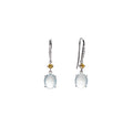 Icy White Jadeite & Yellow Diamond Drop Earrings D4-012