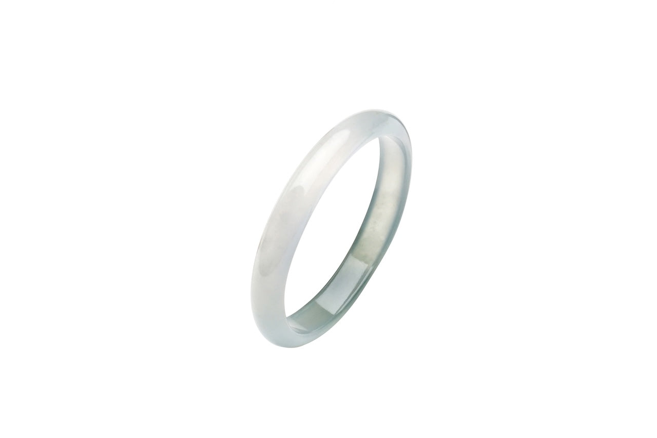 Icy White & Lavender Jadeite Bangle (53_B)
