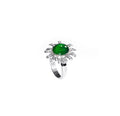 Imperial Green Jadeite Sunburst Cocktail Ring D3-024