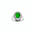 Imperial Green Jadeite & Diamond Eternal Halo Ring D3-027