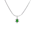 Imperial Green Jadeite & Diamond Starburst Pendant D4-019