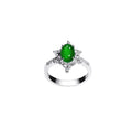 Imperial Green Jadeite & Diamond Starburst Statement Ring D3-028