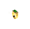 Imperial Green Jadeite & Gold Architectural Signet Ring D3-026