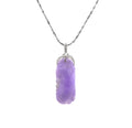 Lavender Jadeite & Diamond Plaque Pendant D4-020