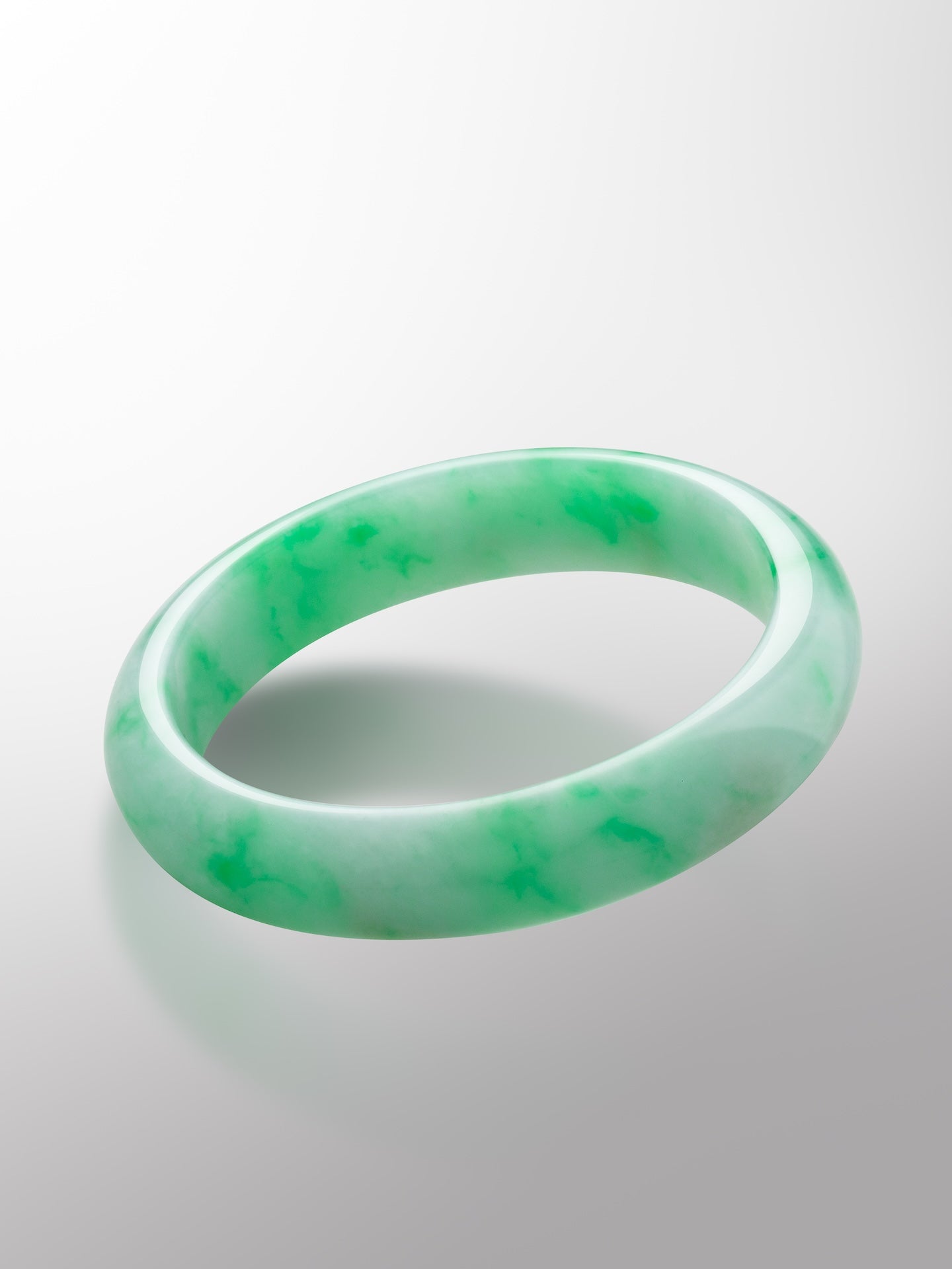 Natural Translucent Apple Green Type A Jadeite Blessing Bangle