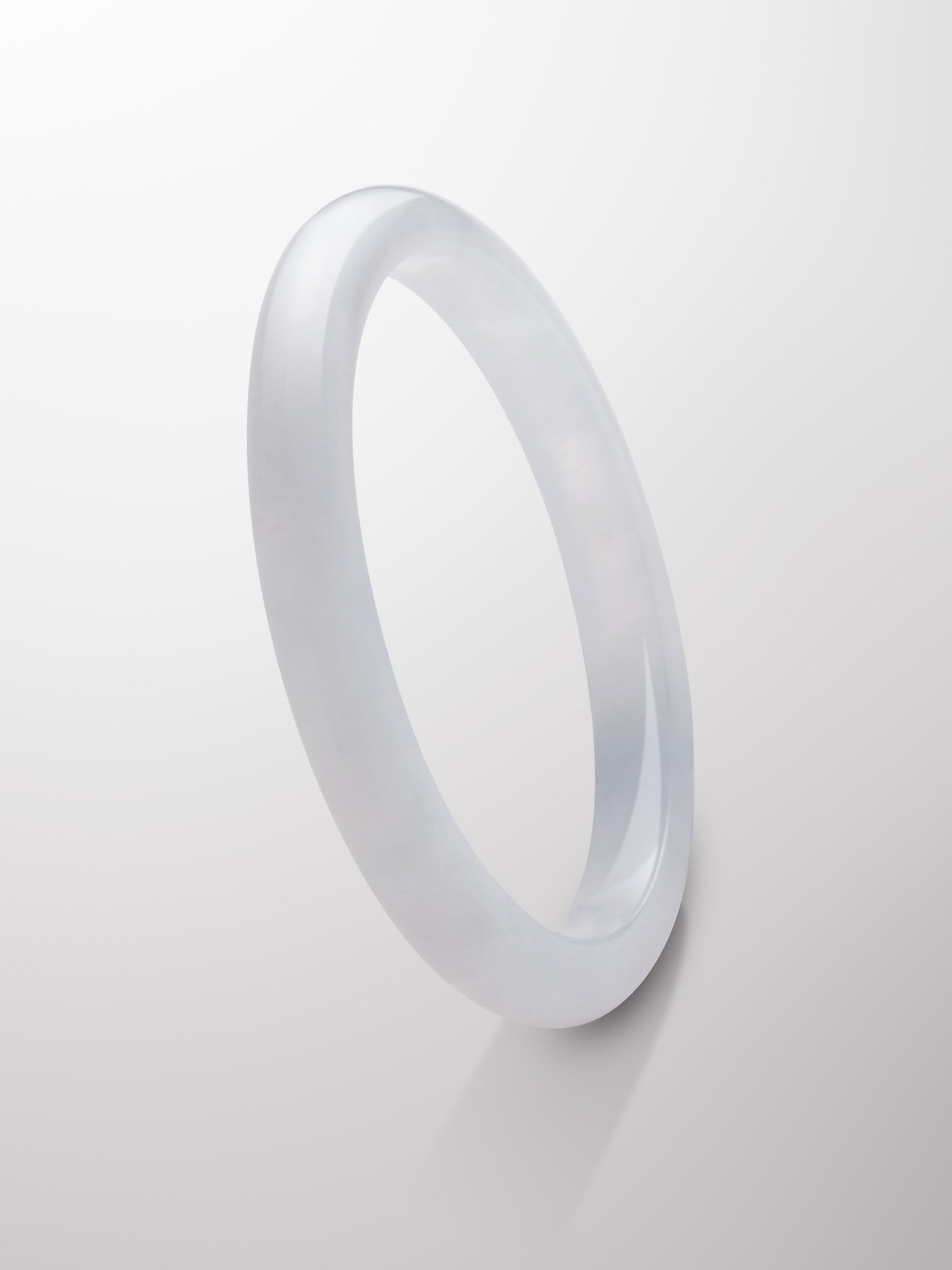 Natural Translucent Icy Lavender Frost Jadeite Bangle