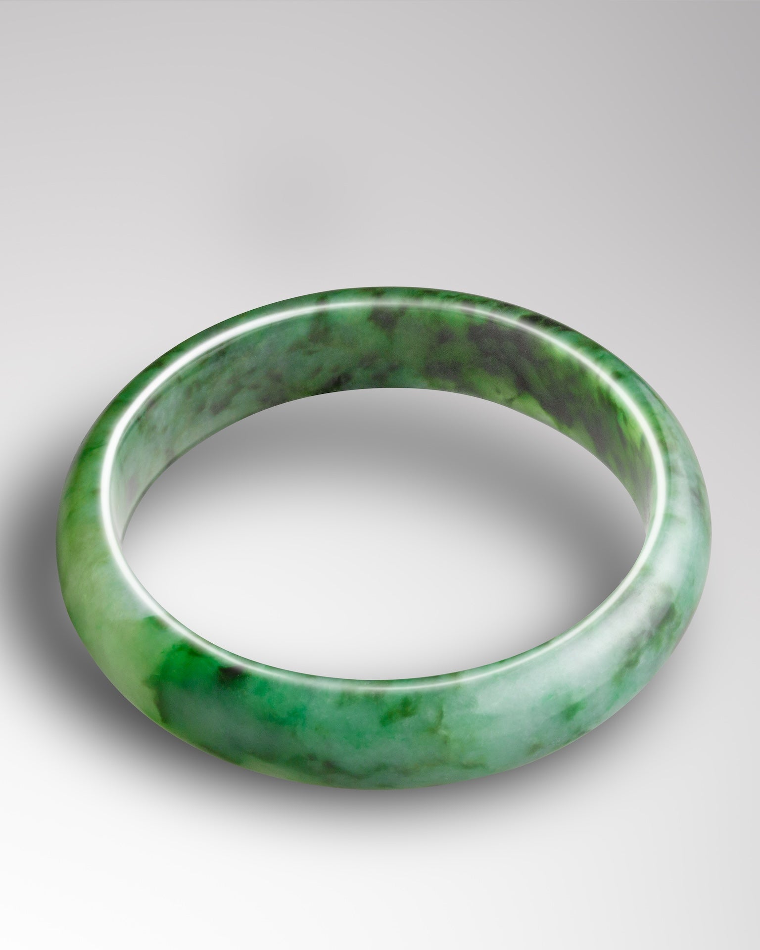 Natural Type A Forest Green Jadeite Blessing Bangle