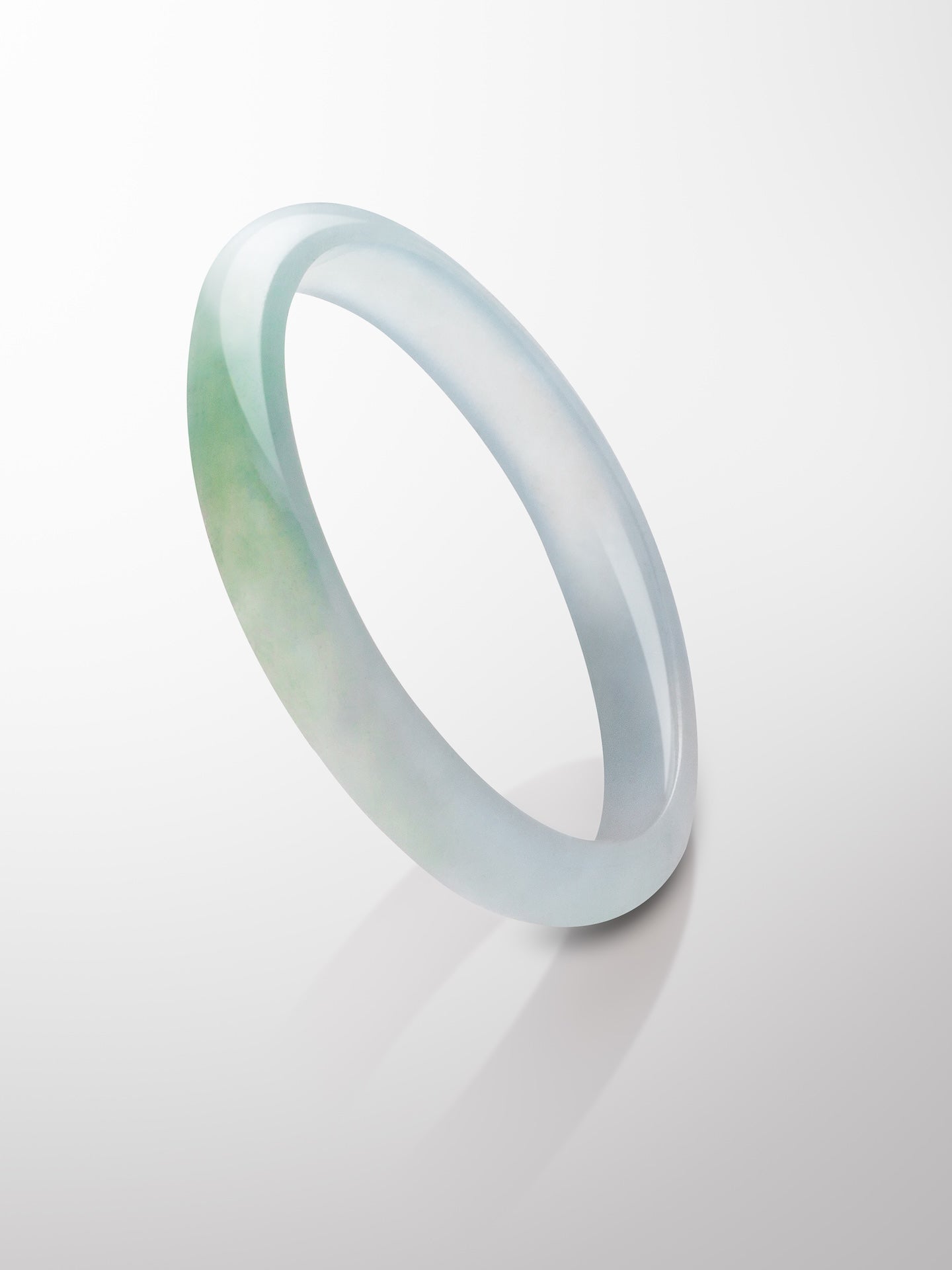 Natural Type A Icy Water Floating Emerald Jadeite Bangle
