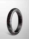 Natural Type A Smokey Charcoal Jadeite Blessing Bangle