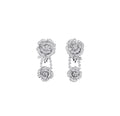 Tiered Camellia Open-Work Diamond Drop Earrings D3-007