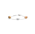 Tri-Tone Gold & Pavé Diamond Pebble Bracelet D3-023