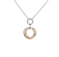 Tri-Tone Interlocking Diamond Trinity Pendant D3-035