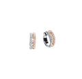 Two-Tone Criss-Cross Diamond Huggie Earrings D3-013