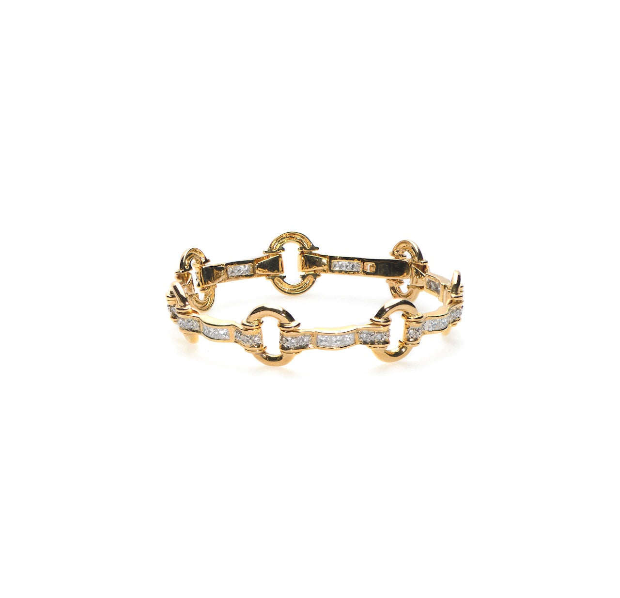 Yellow Gold Diamond Bit-Link Bracelet D3-022