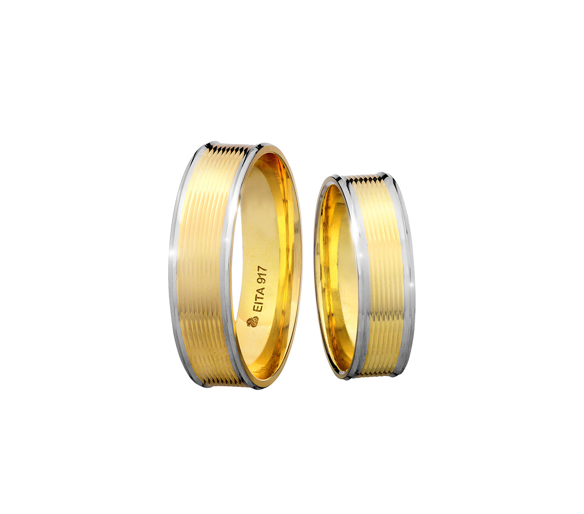 917 Yellow-White Gold Wedding Rings Set B2-05