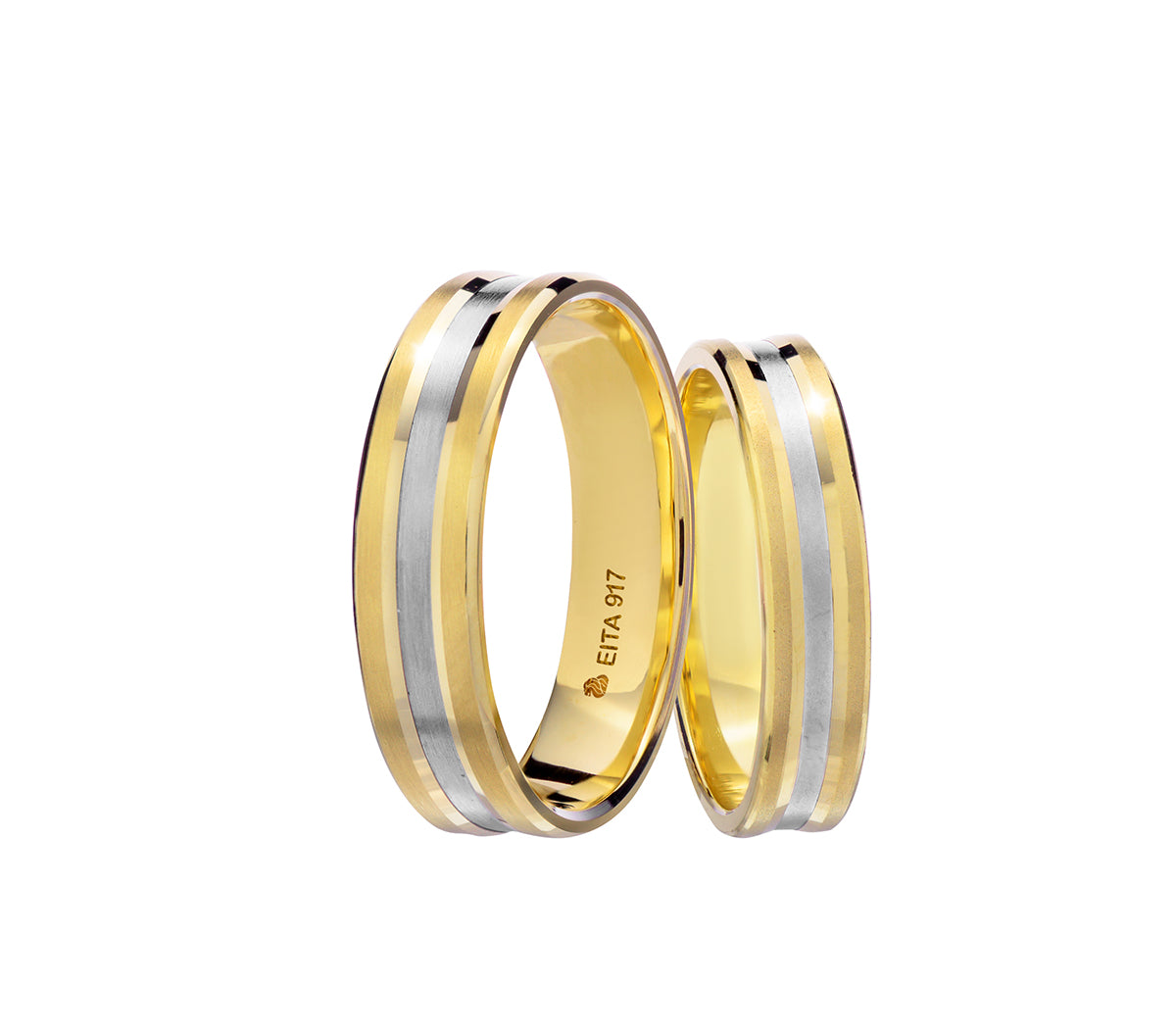 917 Yellow-White Gold Wedding Rings Set B20