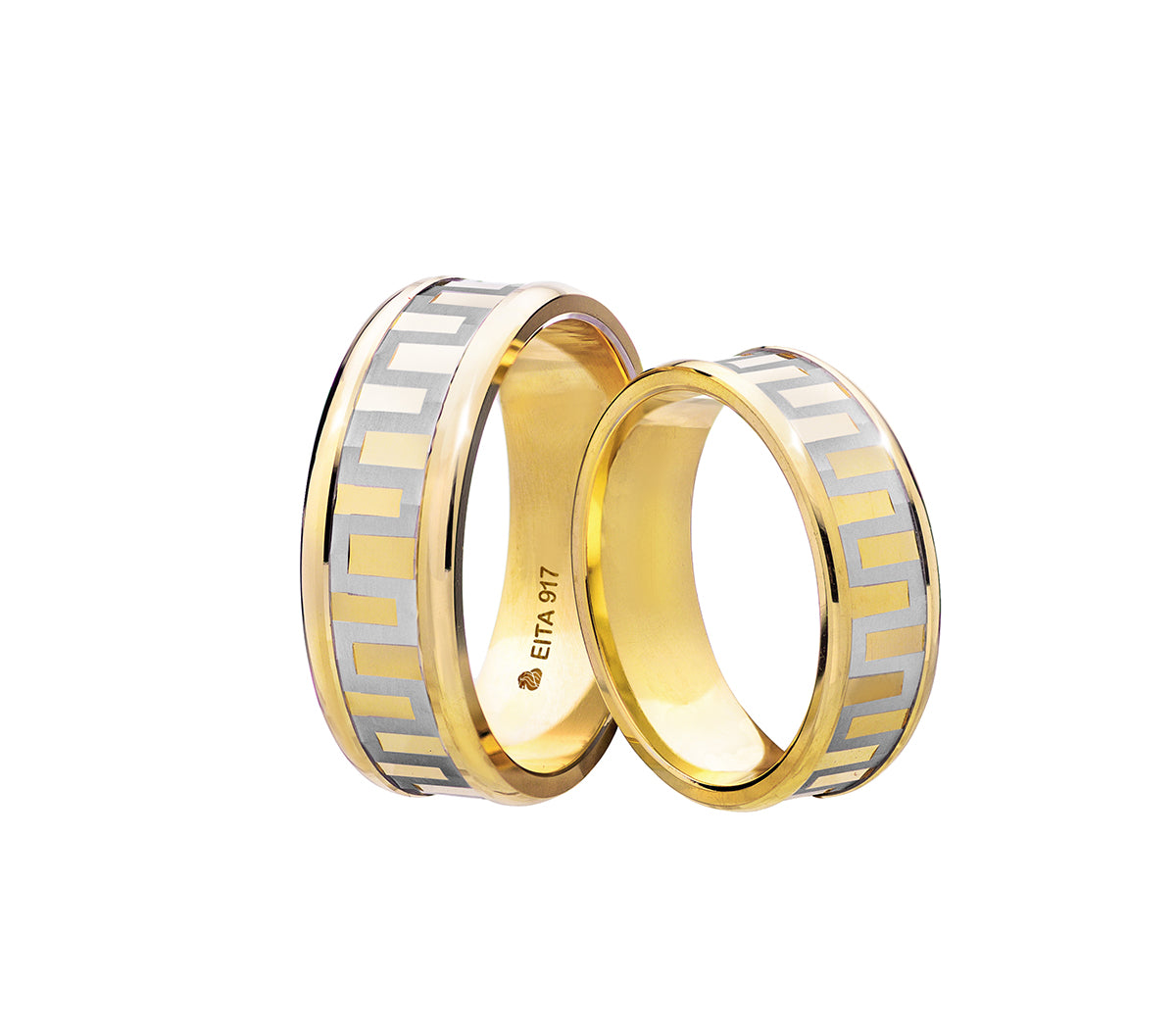 917 Yellow-White Gold Wedding Rings Set C11